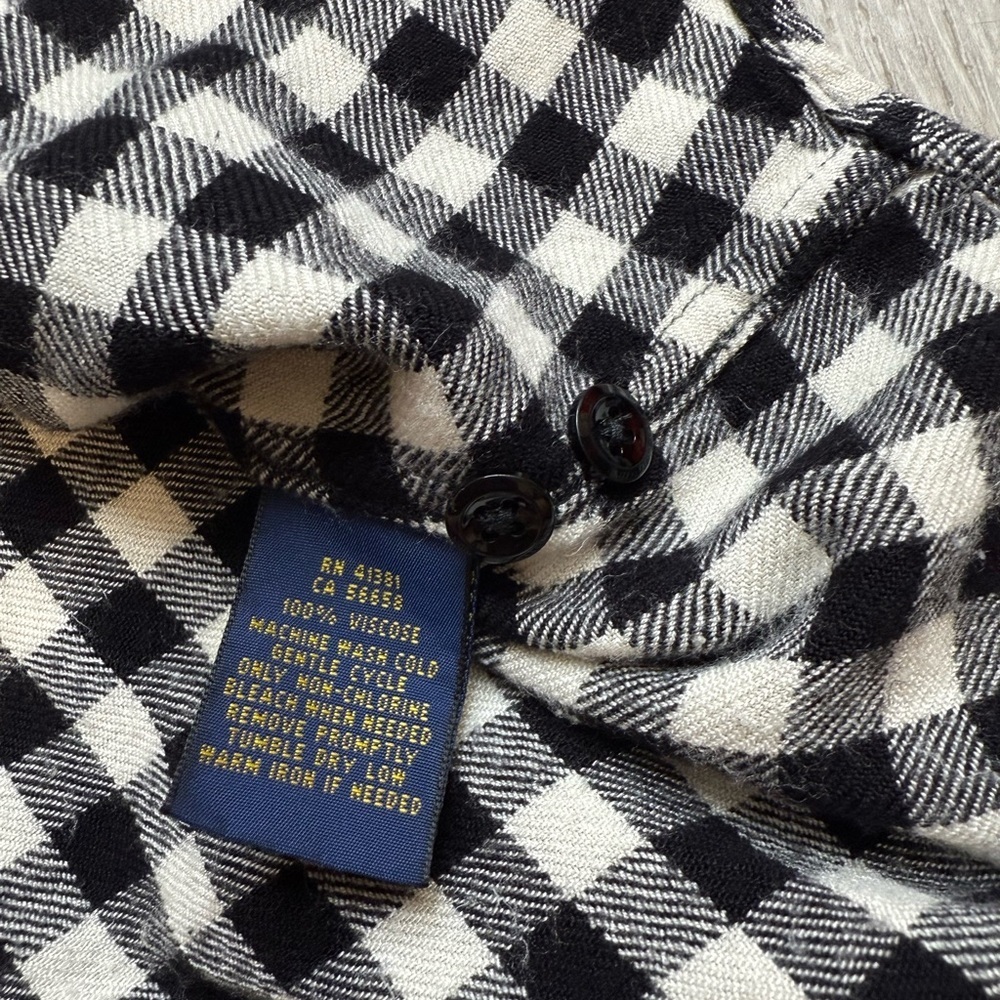 Polo Ralph Lauren Black White Buffalo Checks Size 6 - Picture 6 of 7